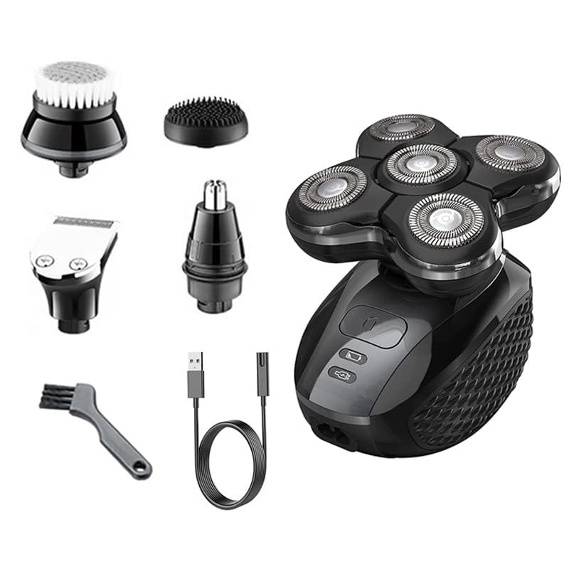 Rasoi per uomini calvi, rasoio elettrico ricaricabile 5 in 1 per corpo/barba/capelli rasoio elettrico per uomini toelettatura calvi macchina da barba bagnata e asciutta
