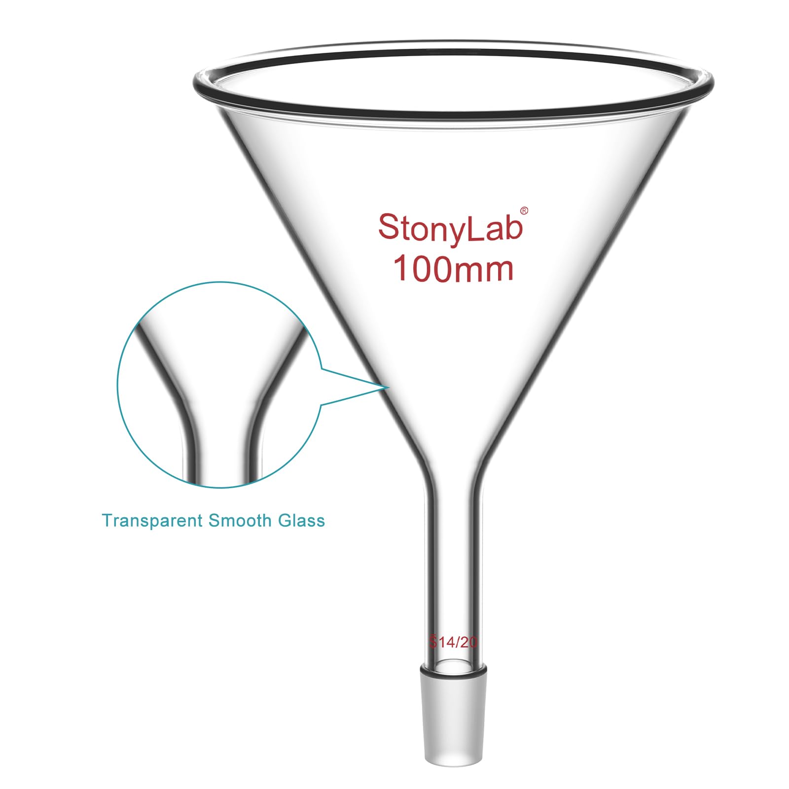 Stonylab Glass Funnel - Precise Powder Transfer -4