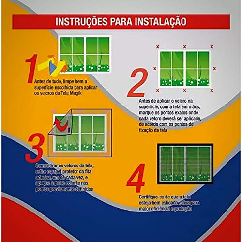 3 Tela Mosquiteiro Para Janelas 1,20 X 2,10 M Velcro Lavável