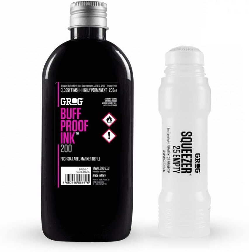 Grog Refill Ink & Empty Squeezer 25 Marker: Death Black