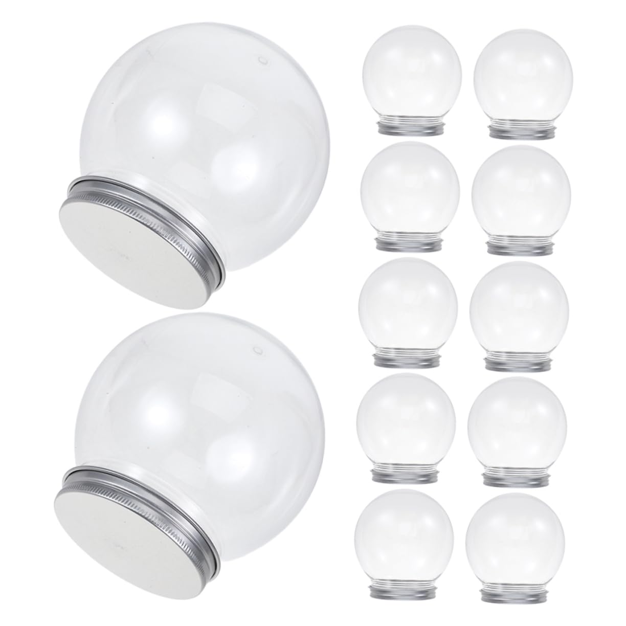 Homoyoyo 12piezas Bolas de Nieve Navideñas Globos de Agua de Plástico Transparente Bolas de Vacía Rellenable para Manualidades Decoración de Hogar Oficina Fiestas de Navidad y Cumpleaños