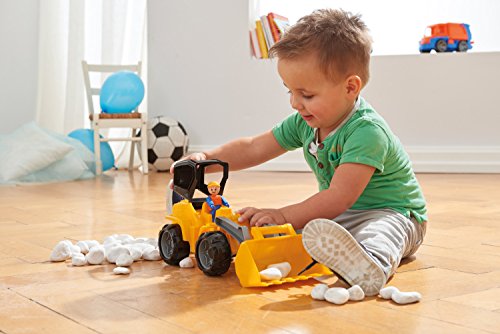 Lena 04412 - Truxx Schaufellader, ca. 37 cm und Spielfigur, Blau, Silber