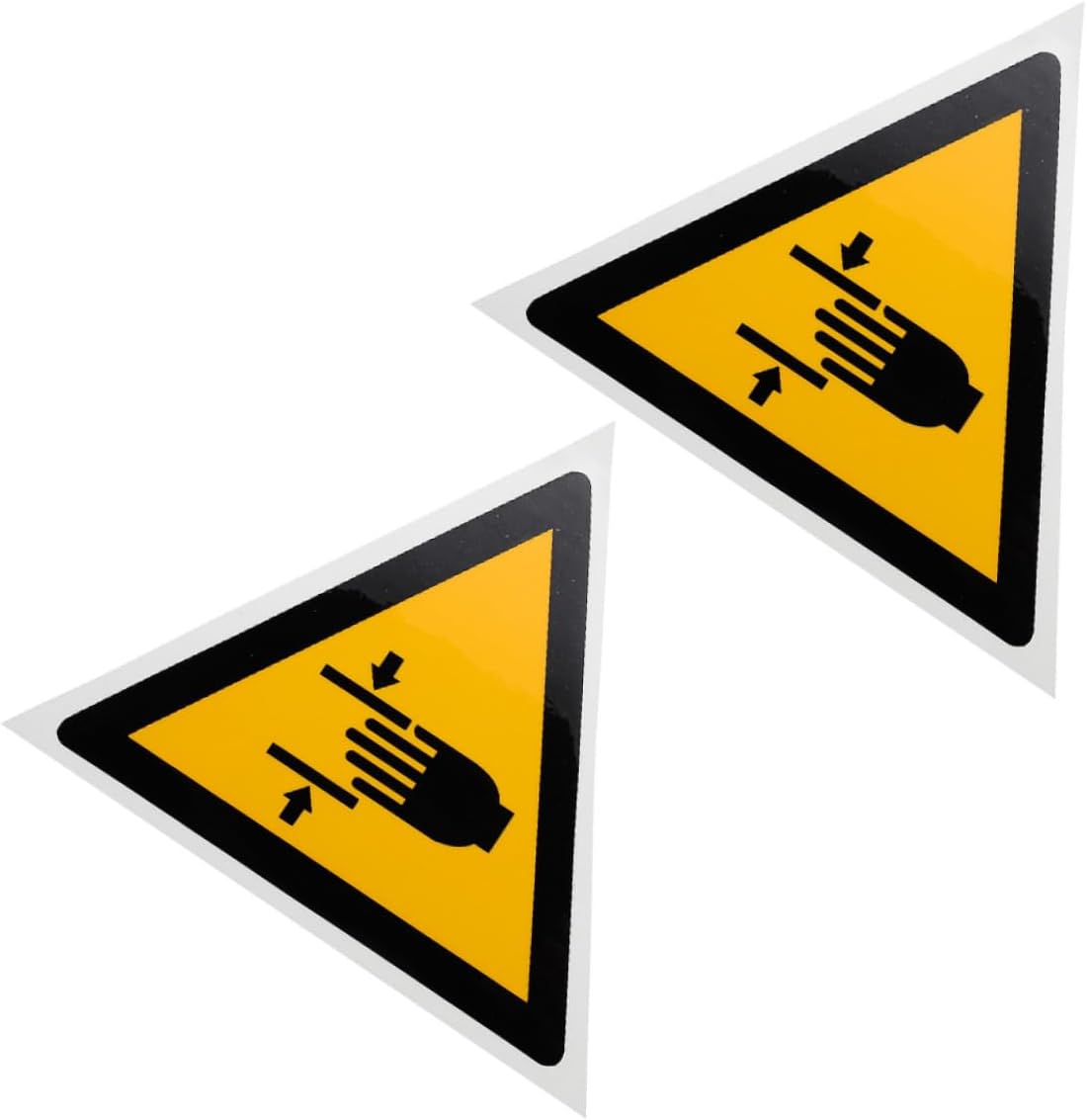 Hand Safety Decal 2 Pcs PP Synthetic Paper Warning Signs