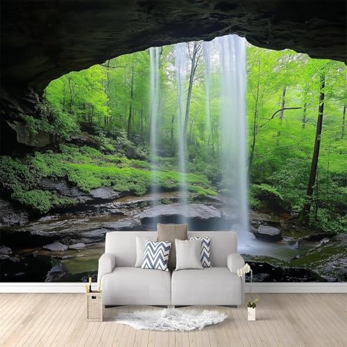 Papier peint panoramique cascade pour agrandir une pièce - 5