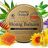 Manuka-Honig-Hanf-Salbe für Neurodermitis & Ekzeme, Schuppen - Propolis, Bienenwachs, Aloe Vera- Dermatologisch Empfohlen, Heilt Trockene, Rissige Haut