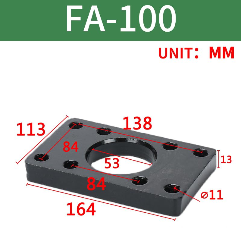 Image of Square Flange Mounting Plate for SC Cylinder FA Series, Universal Fixed Mounting Bracket for Pneumatic Air Cylinders (FA100)