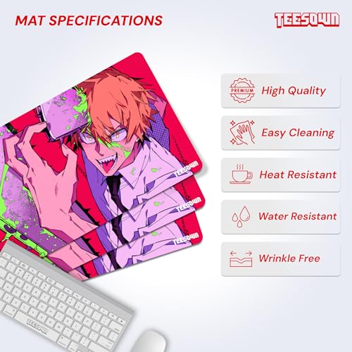 Image of Chainsaw Man Denji Anime Large Extended Mouse Pad for Laptop Desktop PC Gaming Desk Mat Rubber Base Desk Pad (11 x 23 in)