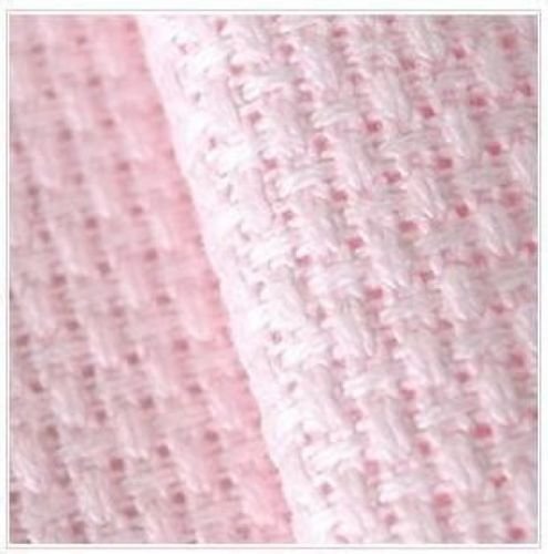 Image of 19 inch x 28 inch 11CT Counted Cotton Aida Cloth Cross Stitch Fabric (Pink)