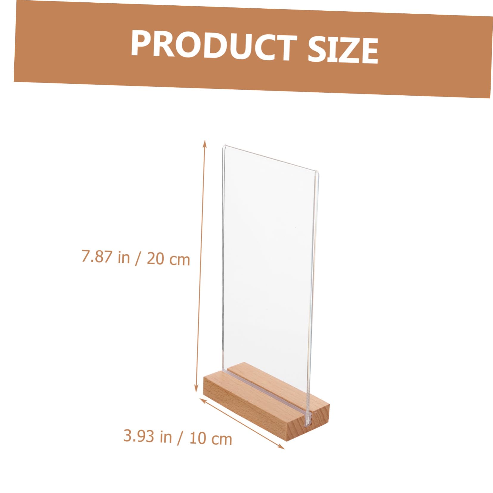 MUSISALY 1 Set Acrylic Card Poster Display Rack Table Display Stand Menu Holder Picture Stands Label Holders Advertising Holder Table Number Holders Menu Display Stand Ad Holder Beech