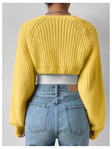 Image of GORGLITTER Women's Open Front Cardigan Sweater Trendy Dressy Cute Long Sleeve Bolero Shrug Fall Knit Short Cardigan