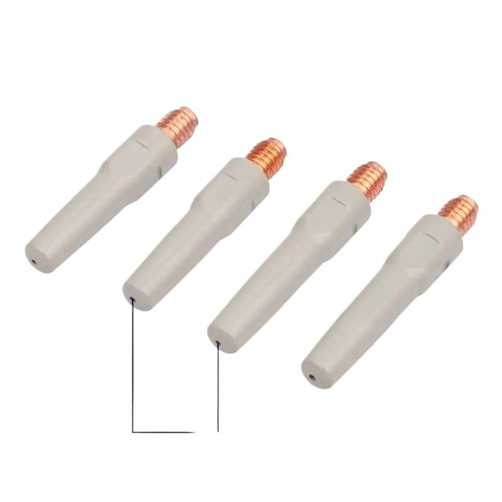 10 pezzi di punte for alimentazione filo di saldatura anti-scoria, ugello for torcia di saldatura rivestito for materiali di consumo speciali for pistola di saldatura M-IG MAG(45x 0.8 10pcs)