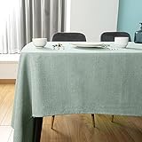SEASHORE TREE Nappe rectangulaire Anti tâches et imperméable, en Tissu avec Aspect Lin Lavable en Machine pour Pâques, Printemps, de Restaurant，de café et d'hôtel 140 * 240cm, Vert Clair