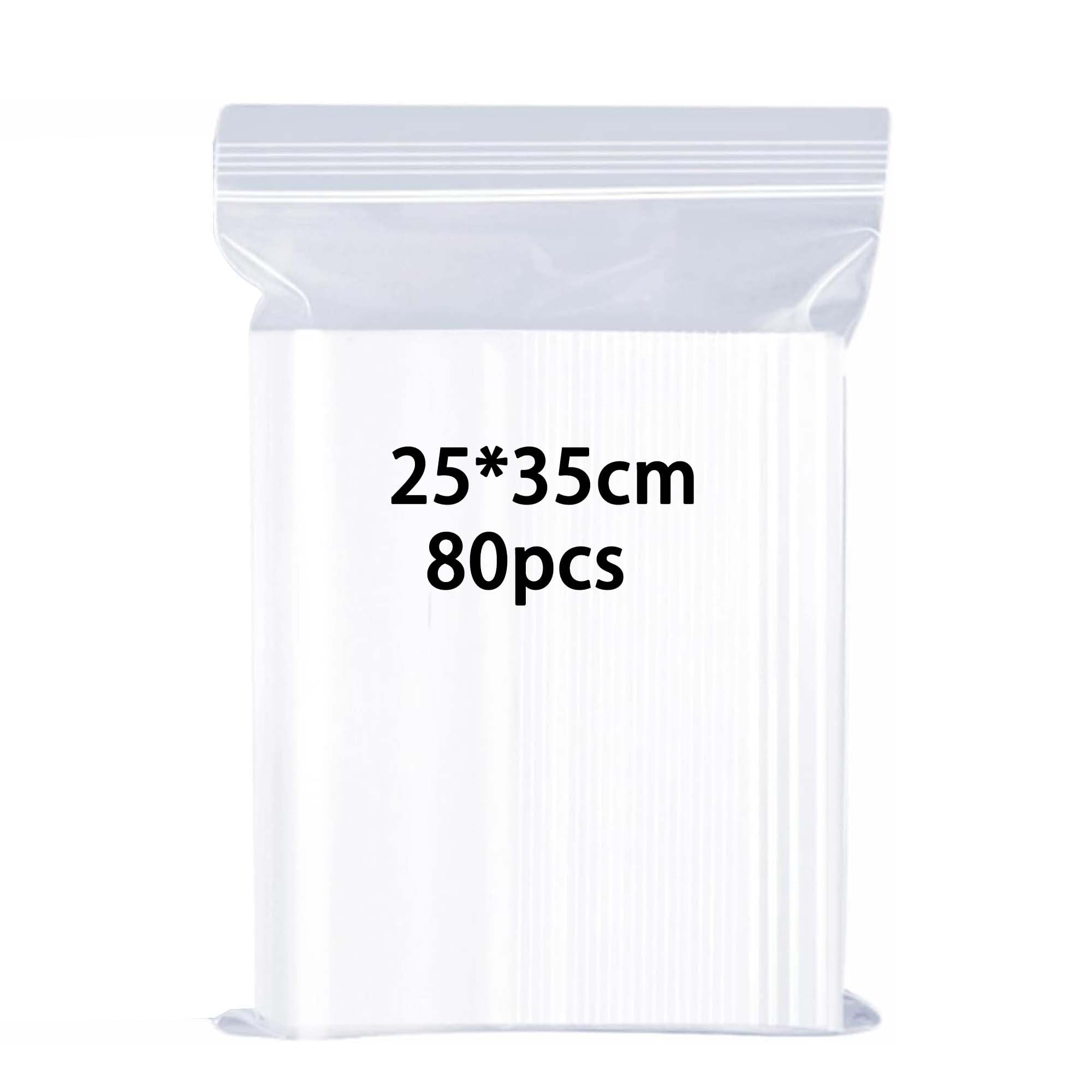 Huruirui Clear 25X35cm Resealable Plastic Bags Grip Seal Bags Large Sealable Plastic Bag Suitable For Kitchen Storage Clothing Travel Storages Packaging Sealed Storage Pouches 80Pcs