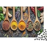 Puzzles Adulte Collection d'épices et d'herbes1000 Pièces Défi Jouet Puzzle...