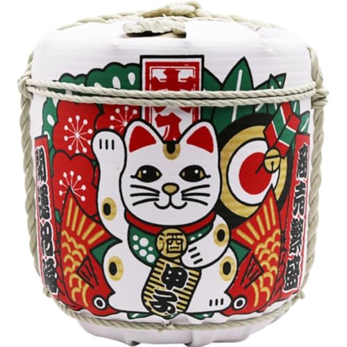 pp supm Japanese Sake Barrel Japanese Decor Japanese Restaurant Decor Model for Restaurant Decorative Barrels Nylon, Foam, Sand