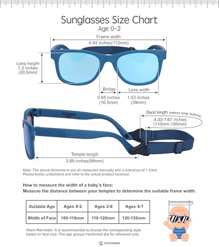 image for COCOSAND Flexible Baby Sunglasses with Strap Polarized UV Protection f