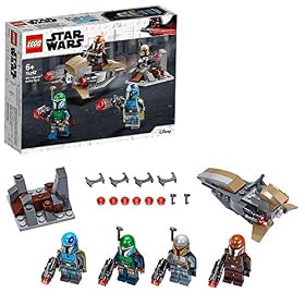 LEGO 75267 Star Wars Coffret de Bataille Mandalorien, Set avec 4 Figurines, Speeder Bike et Mini-Fort