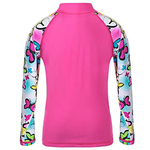 Image of TFJH E Girls Two Piece Swimsuit Long Sleeve Rash Guard Ages 3-12 | UPF 50+ sun protection, breathable , lightweight long sleeve swimsuit, full coverage, pool beach vacation, water park