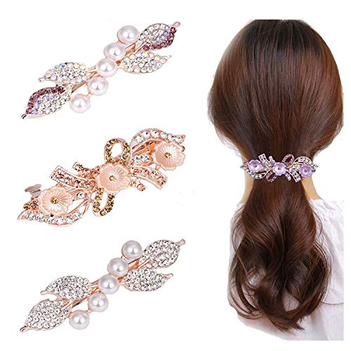 Mother's Day Gift Crystal Rhinestones Hair Barrette Clip Accessory Tassels Flower Butterfly French Clip
