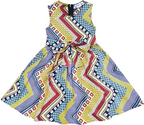 Toddler Girls African Print Dress Ankara Sleeveless Outfit Dress