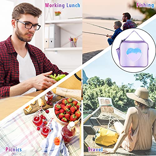 Lancheira térmica para crianças, unicórnio arco-íris para refeições quentes ou frias, bolsa portát c