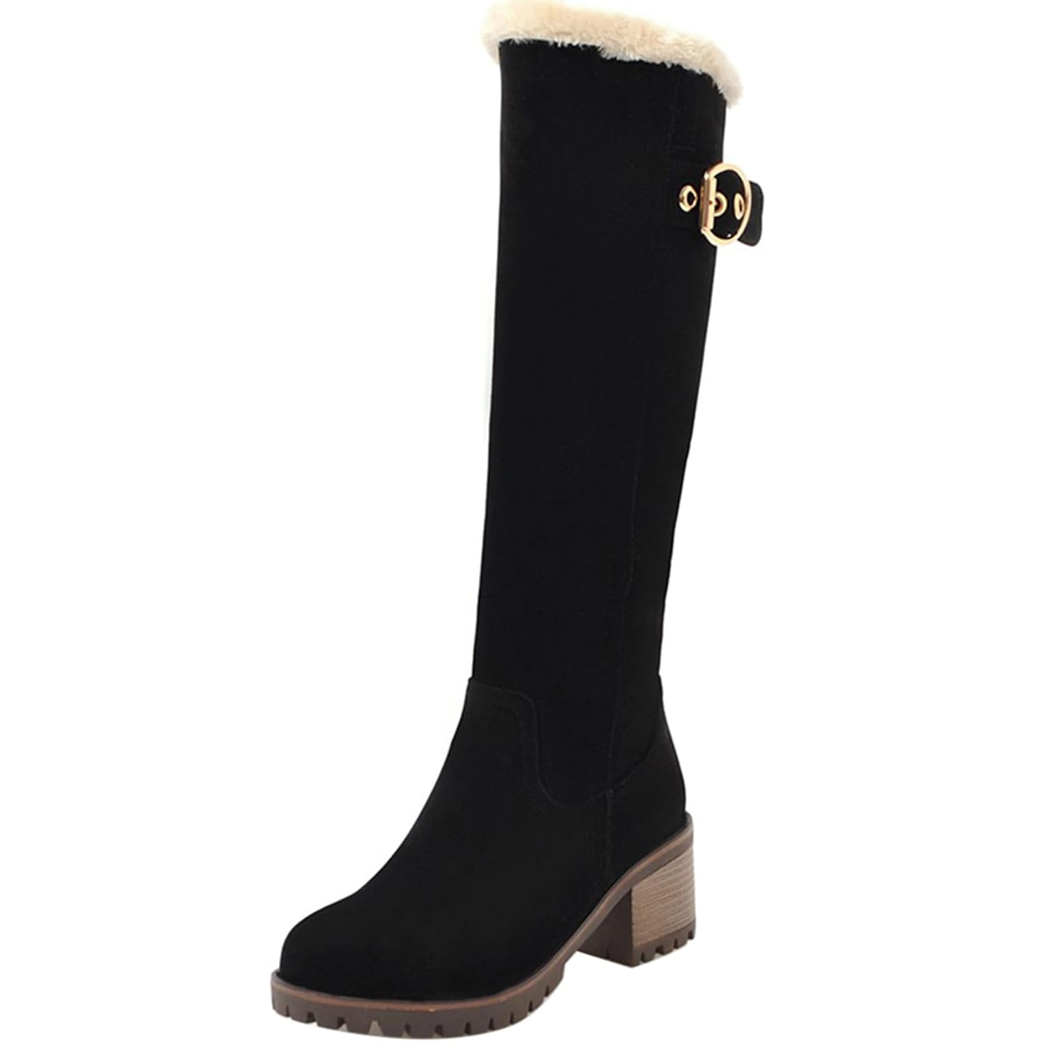 Women Warm Fur Long Boots Suede Warm Knee High