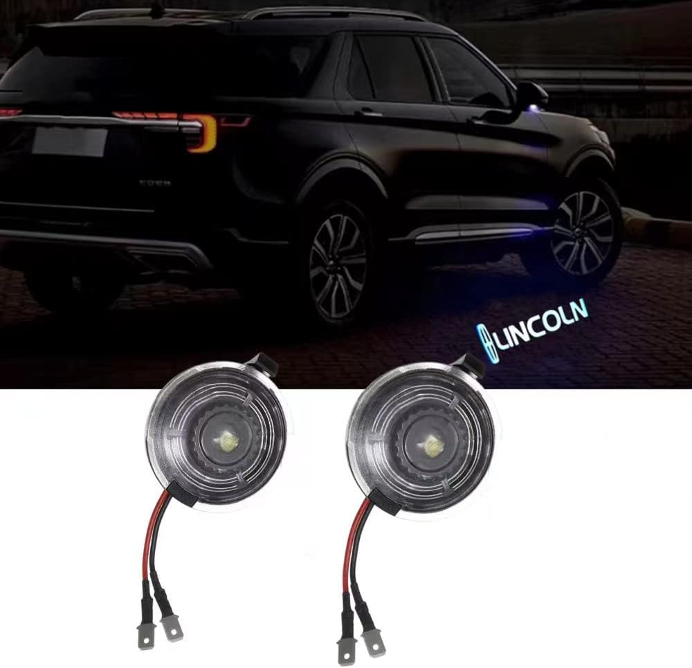 2 Pack Car LED Side Under Mirror Logo Welcome Light Ghost Shadow Projector Puddle Lights for LINCOLN MKZ MKS MKX MKT NAVIGATOR LS L T