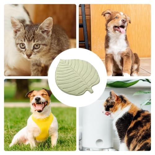 Tapis rafraîchissant pour chien lavable en forme de feuille verte