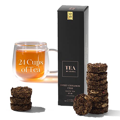 Ilola Loose Leaf Tea Discs Sweet Cinnamon Chai No. 40 | Oprah’s Favorite Things 2022 | Bai Mudan White Tea W/Vanilla & Spices | Low Caffeine | No Tea Bag Needed | 13 Individual Discs #TOP21