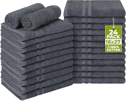 Utopia Towels Cotton Bleach Proof Salon Towel 16 by 27 inches, Bleach Safe 100% Cotton Hand Towel...