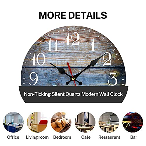 Artsocket Wooden Wall Clock Silent Non-Ticking, Wood Old Retro Vintage Wooden Round Rustic Coastal Wall Clocks Decor For Home Kitchen Living Room Office, Battery Operated(12 Inch) #TOP4