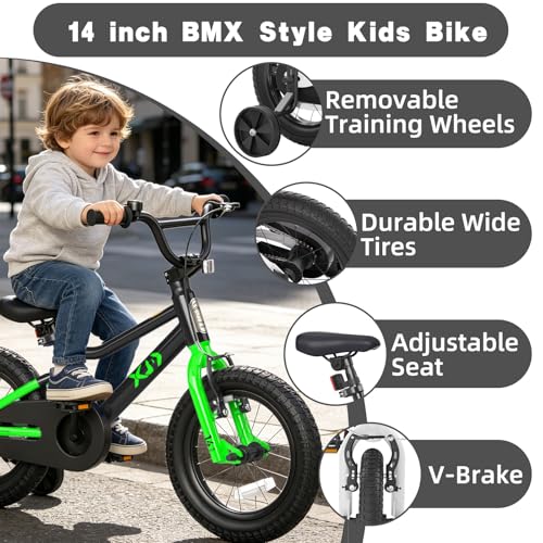 Image of XJD 12 14 16 inch Kids Bike BMX Style Bicycle for 3-10 Years Old | with Training Wheels Coaster Brake