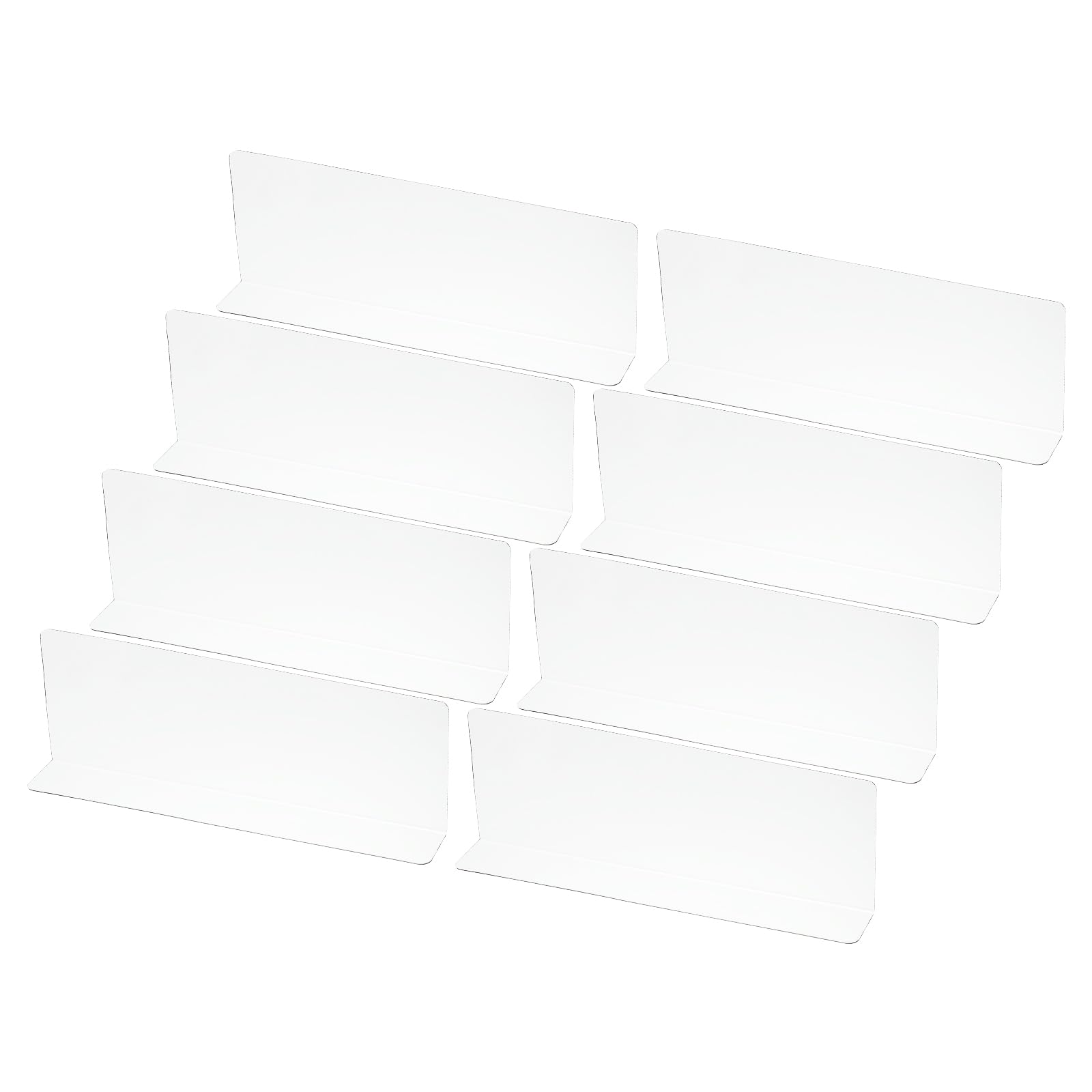 PATIKIL 8 Pack Shelf Dividers for Closet Organization 11.1x1.6x4 Acrylic Closets Separator Kitchen Cabinet Shelves Under Bed Blocker for Bedroom Kitchen Office Clear