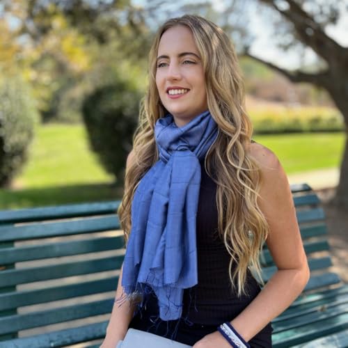 Humble Hilo Silk Blend Womens Scarf with Subtle Stripes Real Silk Scarf Large Long Silk Scarf Pashmina Wrap3