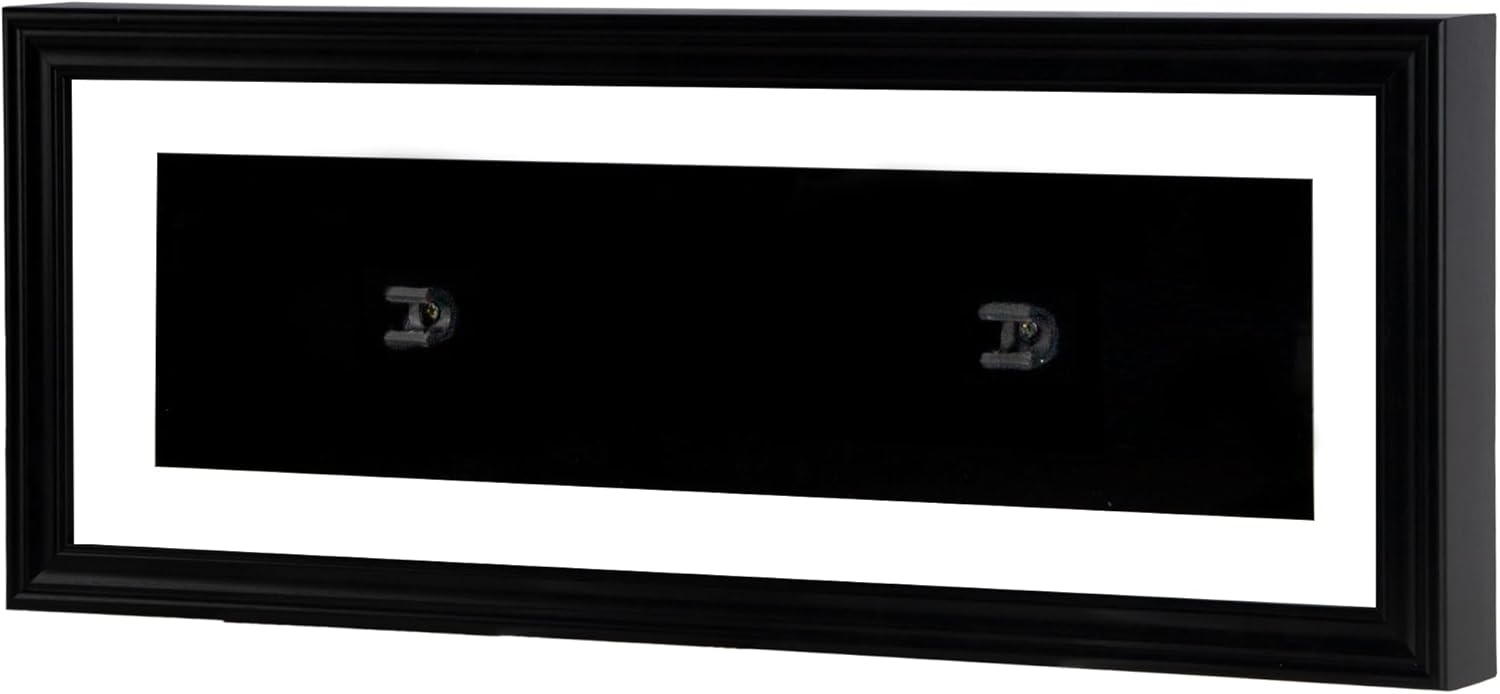 DisplayGifts Drumstick Display Case - Magic Wand Display Frame Holds up to 17 Inches, UV Protection, Wall Mount Black Frame with Black Felt (Single Stick Frame)