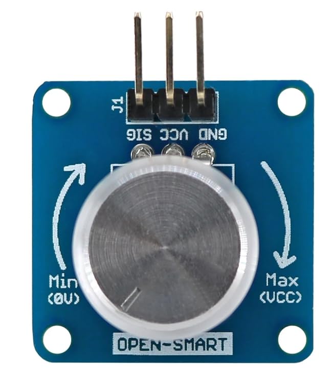 OPEN-SMART High Sensitivity Rotary Angle Sensor Adjustable Volume Control Potentiometer Knob Switch Module White For Arduino