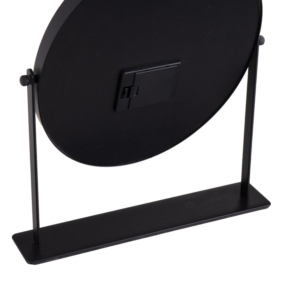 LOLAhome Miroir de maquillage avec lumière LED, miroir de coiffeuse de table, oscillant à 180°, allumage tactile, intensité de lumière réglable, miroir portable avec base, miroir de cheminée, rond