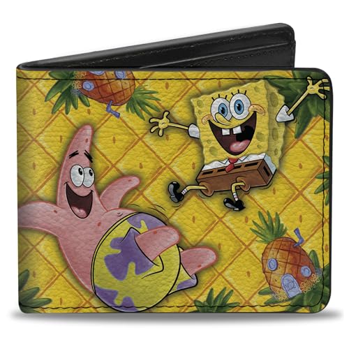 Carteira dobrável Bob Esponja com fivela