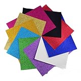 ewtshop 10 Blatt Glitzer Papier glänzend, 10, Glitter Tonpapier Glitzer Papier Glitterkarton Patchwork für Scrapbooking und mehr
