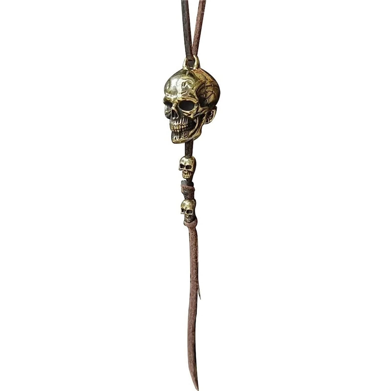 QUDOOS Motorcycle Guardian Ride Bell Accessory Key Chain for Luck, Skull Motorcycle Bells Biker Keychain Accessories, Brass Skull for Keychain Decoration