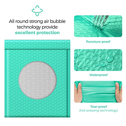 Image of Fuxury Bubble Mailers 8.5x12 Inch 25 Pack, Strong Adhesion Padded Envelopes #2,Self Seal Bubble Envelopes, Waterproof Padded Mailers Packaging for Small Business,Books,Clothes, Makeup Supplies,Teal
