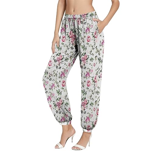 Ghemdilmn-Damen-Bohemian-Bedruckte-Taillentasche-Freizeithose-Strandhose-Pyjama-Lange-Hose-Damen-Stretch-Hose-44