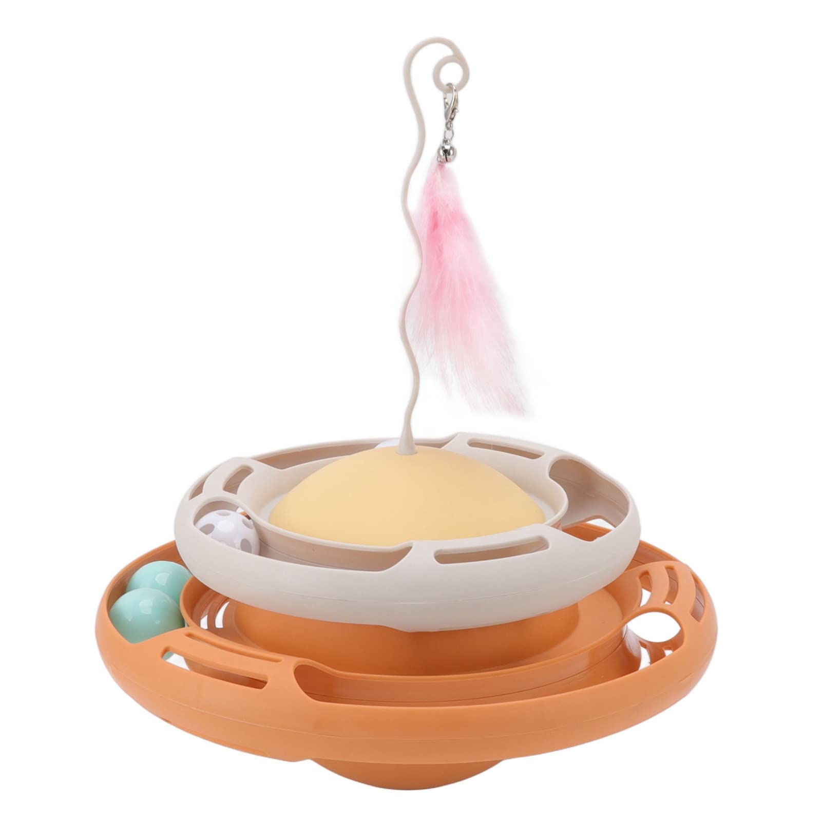 Jouets interactifs pour chats Pilipane avec puzzle à double stimulation orange et gris