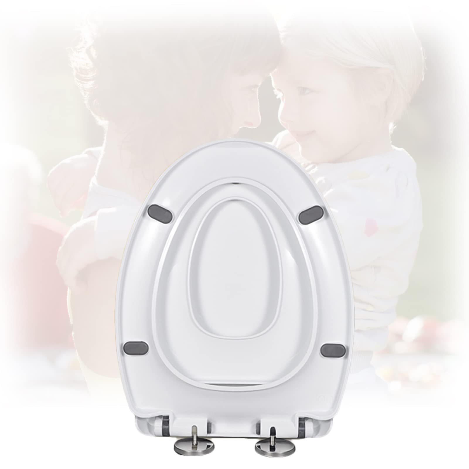 Dxpsxjl Blue Stretched Slow Close Plastic Toilet Seat, Adjustable Hinge, Never Loosen, Easy To Install And Clean, Cover, Lightweight, Durable, Portable, User-Friendly, Compact, Elongated