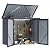EBE 46 Cu. Ft Outdoor Trash Can Storage, Metal Storage Bike Shed, Waterproof Garbage Can Organizer with Chain Lid, Outdoor Storage Clearance for Patio, Garden, Backyard