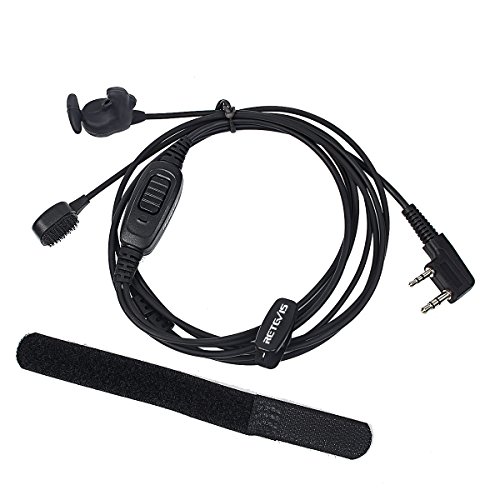 Retevis 2 Way Radios Headset 2 Pin Ear Bone Vibration Tactical Helmet Earpiece