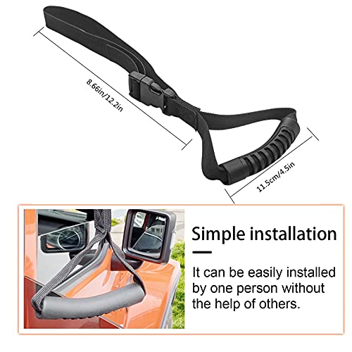 Automotive Adjustable Standing Aid Safety Handle Vehicle Support Grip Handle Disability Help Car Hand Hook- 2 Pcs (Black) #TOP2