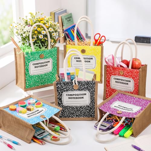 Bolsas de arpillera reutilizables con botón de asa y lona estéticas de flores 2