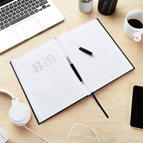 Amazon Basics Professional Hardcover Writing Journal for Journaling and Note Taking, Sturdy, Perforated Pages, 10.5 x 7.5 inches, Black, 2-Pack - View 8