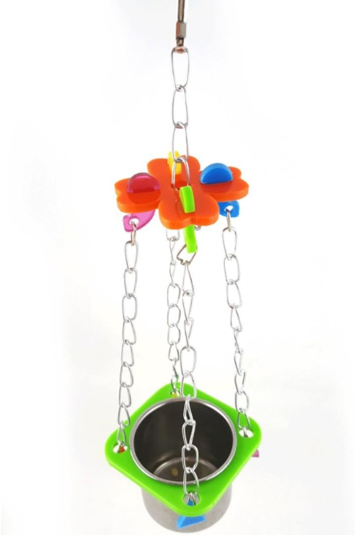 Cydnlive Parrot Toys,Parrot Bird Bells,Bird Toy Parrot Cage Toys,Cages Chew Toy for Parrot Bird Cage Toy Swing Bowl (S)